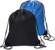 2PCS Drawstring Bags PE Bags Drawstring Gym Bag Black Draw String Bags Drawstrin
