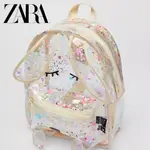 ZARA兔子透明書包新款兒童果凍包幼兒園幼童書包亮粉可愛動物圖案後背包