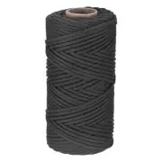 Macrame Cord 4mm x 109 Yard, Cotton Rope Twisted [for Plant Hangers]-Black