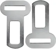 Car Seat Belt Restraints, Metal Connectors, Safety Attachment, Pet, Vehicle Seat Belt, Seatbelt Lock, Metal, Durable, Strong (Silver1(Two Piece Set))