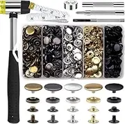 WAZIJ 506PCS Snap Fasteners Kit, 15mm Leather Snap Fasteners Kit,Button Snaps Studs, for Clothes, Jackets,Bracelets,Bags
