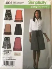 SIMPLICITY 4036 MISSES SKIRT WITH VARIATIONS PATTERN SIZES 12-20 - UNCUT