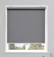 Set of TWO - Grey 28" x 72" Pull Down Blackout Roller Shades Blinds Cordless