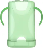 harayaa Juice Pouch Storage Kids Pouch Holder Travel with 2 Handles Hard Shell Easy Grip Kids Snack Storage for Drink Juice Boxes, green