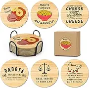 HSSPIRITZ 6 PCS with Coaster Holder Cork Coasters for Drinks,Always Sunny in Philadelphia TV Show Merchandise,Always Sunny in Philadelphia TV Themed Coaster Gifts for Fans