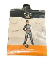 Hyde & Eek Boys Blue Gold Robot Skeleton Jumpsuit & Mask Costume Size L
