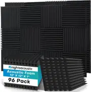 96 Pack Sound Proof Foam Panels for Walls, 2.5 X 30 X 30Cm /1" X 12" X 12" Sound