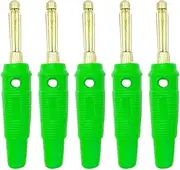 CCWUTQF Gold Plated 4mm Musical Speaker Cable Wire Pin Banana Plug Connectors Socket Red Black Blue/Yellow(Green,100Pcs)
