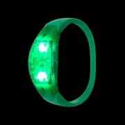 Green LED Sound Activated Bracelet Light Up Flashing Voice Control Bangle Ribbon