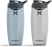 Promixx PURSUIT Protein Shaker Bottle - Premium Sports Blender Bottles for Protein Mixes & Supplement Shakes - Easy Clean, Durable Protein Shaker Cup, Graphite Grey + Midnight Blue