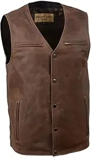 Milwaukee Leather MLM3518 Men's Gambler Snap Front Vintage Crazy Horse