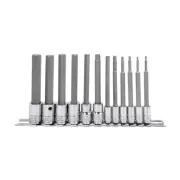 Genius Tools 12 Piece 1/4" & 3/8" Dr. Metric Hex Bit Socket Set - BS-2312HL