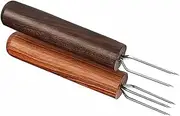 PERSELOSO 2pcs Portable Moxibustion Fork Durable Prong Sausage Pricker Holder for Home Moxibustion Therapy Lightweight and Easy to Store Compatible with Various Moxa Specifications