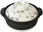 Japanese-made Bunko-yaki ceramic-coated IH donabe with indigo dye a From Japan
