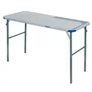 Quest Razor 120cm Steel Foldable Table w/ Adjustable Feet Outdoor Camping Grey