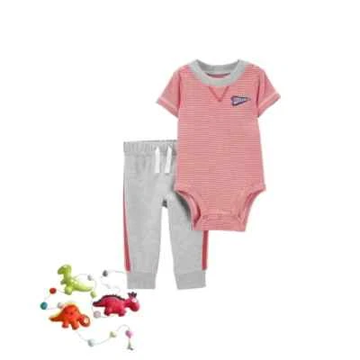 Baby Boys 2-Piece Striped Bodysuit Pant Set - 12 Months