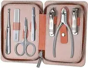 7 Pieces Pedicure Grooming Kit for Men Women Personal Care Manicure Kit with Leather Case Sharp Finger and Toe Nail Tool