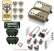EMG JH Set James Hetfield Gold Standard Spaced Short Shaft Pots +12 PICKS & TINS