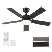 42 Inch Ceiling Fans with Lights and Remote, Black Ceiling Fan with 5 Blades,...