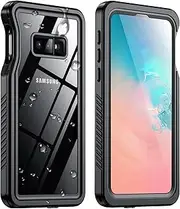 SPIDERCASE for Samsung Galaxy S10e Case Waterproof, [12FT Military-Grade Drop Protection] [IP68 Water Resistance] Full Body Heavy Duty Rugged Shock-Proof Case for Galaxy S10e 5.8"-Black