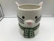 Furry Christmas Ceramic 7in Winter Christmas Cat Utensil Holder CC02B07028