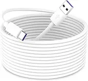 iMangoo USB to USB C Power Cable for CCTV Camera,16FT Type C Long Power Extension Cable for Xiaomi Mi eufy Security Camera Outdoor Indoor Cord with 10 Wire Clips Cable Nails White