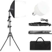 Softbox Lighting Kit, 16X16In Soft Box | 135W 5500K E27 LED Bulb, Continuous Ph