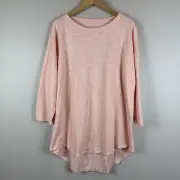 Chico's Ultimate Tee Shirt Women 3 US XL Pink Drop Shoulder Tunic Comfort Casual