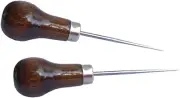 (Pack of 2) Wooden Handle Scratch Awl for Leather Punch Hole or DIY Handmade (Go