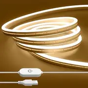 Neon LED Strip Light, 5V Warm White 3000K Dimmable Silicone Neon Rope Lights with Touch Control, 3m Waterproof LED Neon Strip for Bedroom Indoor Home Decor