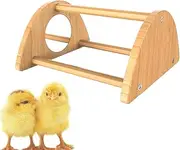 Chick Roosting Bar,Baby Chick Stand Perch - Interactive Wood Chicken Roosting Bar with Mirror, Rooster Training Toy for Coop