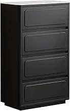 GUAWJRZDP Storage Cabinet, Chest of Drawers, Black Drawer Chest, Wood Storage Cabinet, Drawer Chest with Slate Tabletop, Drawers Storage Small, for Living Room, Entryway, Hallway(4 drawers Length 60cm