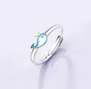 Dolphin Ring 925 Silver Ring Adjustable Ring