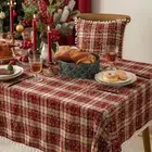 Red with Tassels Cotton Linen Tablecloth Table Cloths for Party Tabletop Cover