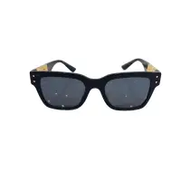 在飛比找Yahoo奇摩購物中心優惠-VERSACE 最新街拍款經典LOGO太陽眼鏡 (黑)
