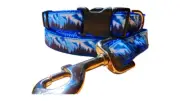 Mountain Tree Blue Dog Collar, Leash, or Martingale- 3/4"