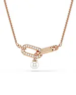 Swarovski Constella Pave Crystal Link & Faux Pearl Pendant Necklace, 14.87-18.87