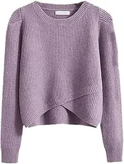 [Generic] Women's Two Piece Skirt Set Knitted Pullover Sweater+High Waist A Line Skirt