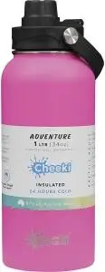 Cheeki Insulated Adventure Stainless Steel Bottle Magenta 1L