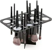 Luckyiren Acrylic Makeup Brushes Drying Rack, Brushes Dryer, Collapsible Holder Stand Tree Tray Support Display for Makeup Artist Nail Brushes Paintbrushes Makeup Lovers, 28 Slot, Black, Unisex