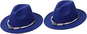 [BESPORTBLE] Fedora Women Jazz Hat Caps Straw Wide Blue Nylon
