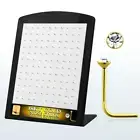 Nose studs L Shape with 18karat gold plating acrylic display with 120 pcs