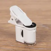 Mini 60X Magnifying Glass Loupe Mobile Phone Clip-on Microscope LED UV Light