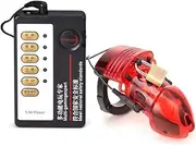 Erection Cock Penis Cage Adjustable Chastity Cage with Electric Shock Function Electric Shock Lightweight Premium Chastity Device Men Male Restraints Chastity Belt Adult Game Sex Toy Red