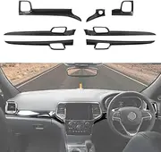 FSYHKJ 7PCS Carbon Fiber Center Console Dashboard Panel Trim Door Handle Cover Air Condition Vent Trim Kit for Jeep Grand Cherokee 2014-2024 Interior Accessories