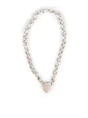 Silver Heart Tag Choker