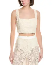 Agua Bendita Kosia Jardim Linen-Blend Top