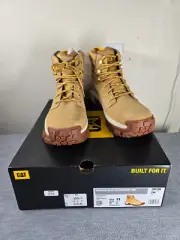 Caterpillar Men Invader Hi Steel Toe Work Boots Brown Size 11