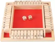 ANGGREK Wooden Shut The Box Game 4 Player Dice Toy | Family Math Board Game