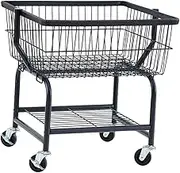 Folpus Rolling Laundry Cart with Wheel Laundry Butler Cart with Casters Clothes Hamper Storage Basket for Dorm Household Commercial